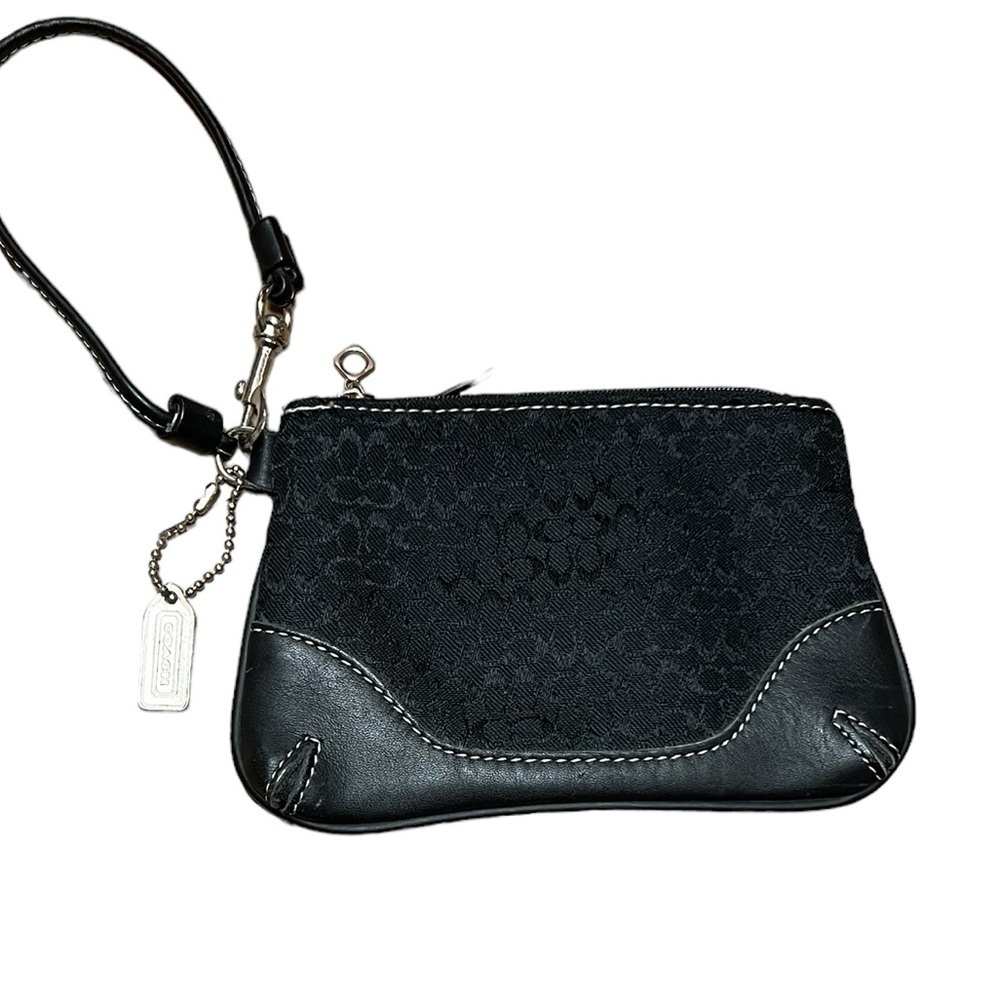 Coach Black Signature Wristlet